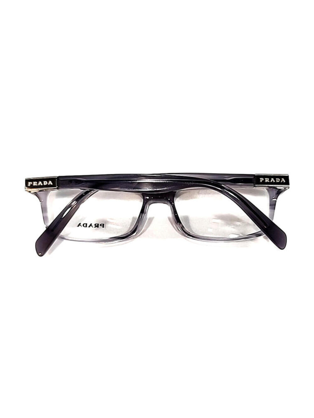 PRADA VPR02O EAJ-101 Gray Fade Rectangle Eyeglasses 53-16 140 Case Box Cloth - Picture 5 of 8